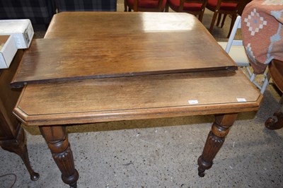 Lot 255 - Late Victorian oak extending dining table with...