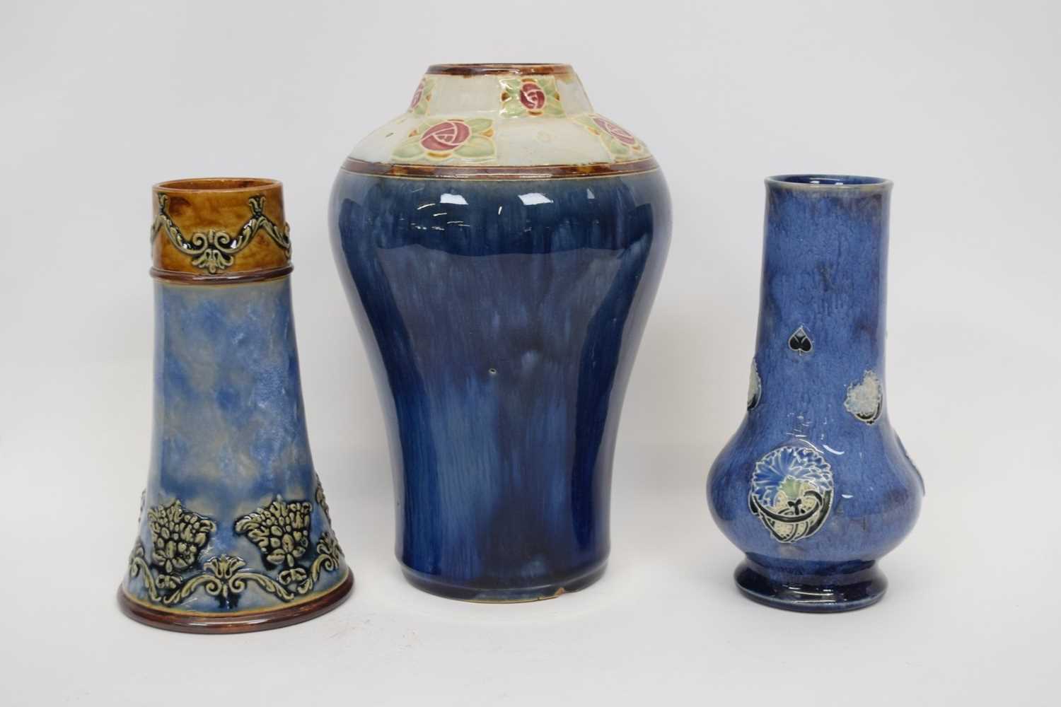 Lot 39 - Group of 3 Art Deco Royal Doulton vases with...
