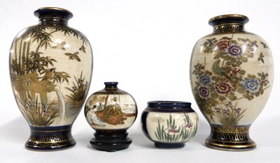 Lot 310 - A group of Satsuma ware vases of baluster...