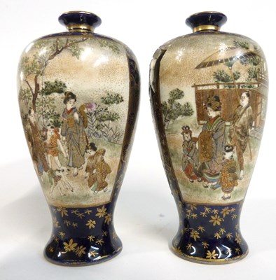 Lot 261 - Wooden box containing two Japanese porcelain...