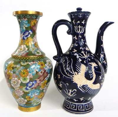 Lot 268 - A Cloisonne vase with floral decoration...