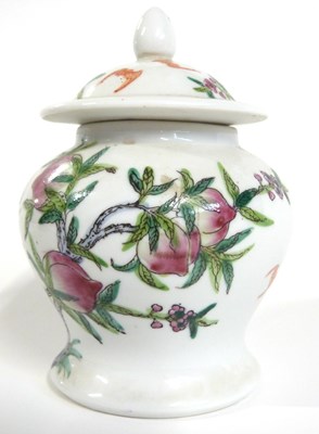 Lot 272 - A Chinese porcelain small jar and cover with...