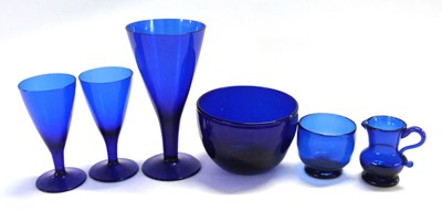 Lot 319 - Group of 19th Century Bristol blue glass wares...