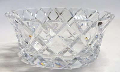 Lot 320 - A large Orrefors bowl with a lattice diamond...