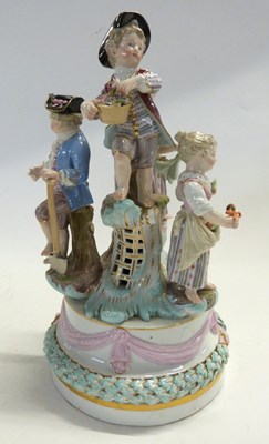 Lot 330 - A19th Century Meissen group of children...