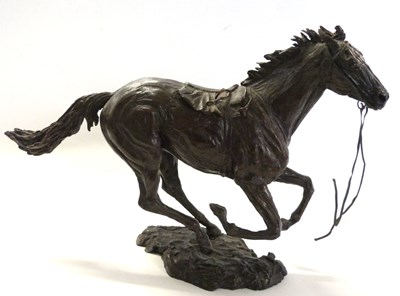 Lot 340 - Bronze of a galloping horse by Emma MacDermott,...