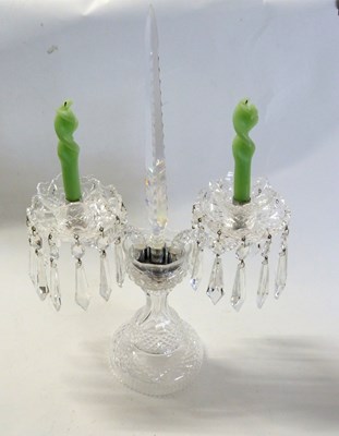 Lot 352 - A glass candelabra with two glass sconces and...