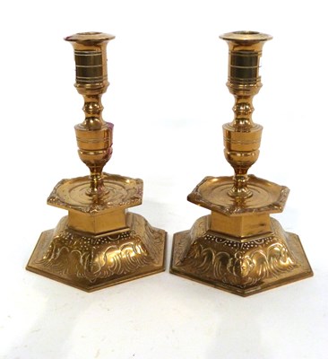 Lot 355 - A pair of Swedish Ystad metal brass...