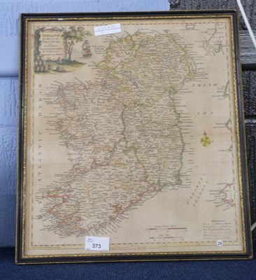 Lot 373 - A framed map of Ireland divided into Provinces...