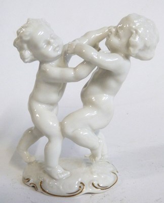 Lot 427 - A Hutschenreuther model of two cherubs...