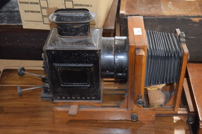 Lot 553 - A vintage Magic Lantern projector with bellows...