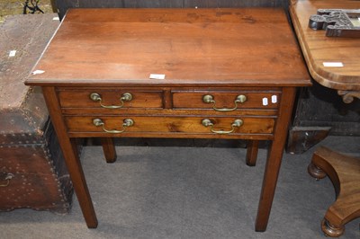 Lot 558 - Small Georgian mahogany three drawer side...