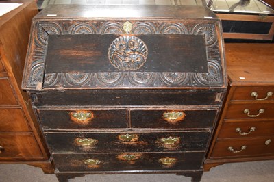 Lot 567 - An 18th Century oak bureau with full front...