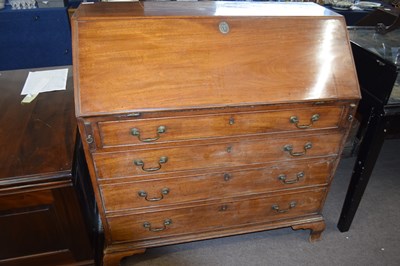 Lot 575 - A Georgian mahogany bureau with full front...