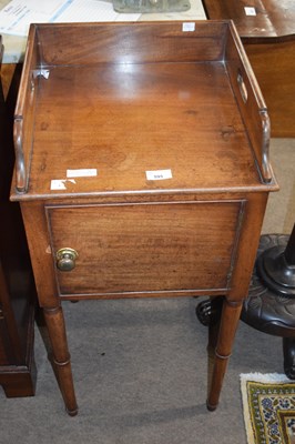 Lot 595 - Victorian mahogany single door pot cupboard...