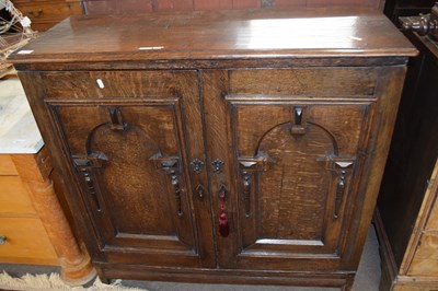 Lot 625 - An unusual 19th Century oak side cabinet with...