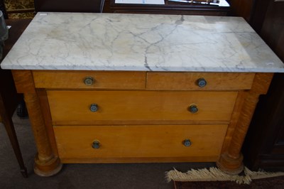 Lot 626 - A 19th Century marble top chest of four...