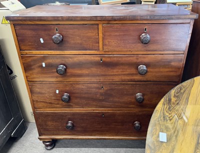 Lot 631 - A Victorian mahogany chest of two short over...