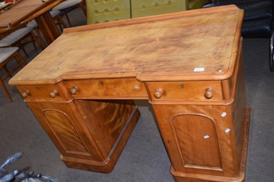 Lot 632 - A Victorian satin wood veneered twin pedestal...