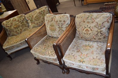 Lot 639 - An early 20th Century Bergere three piece...