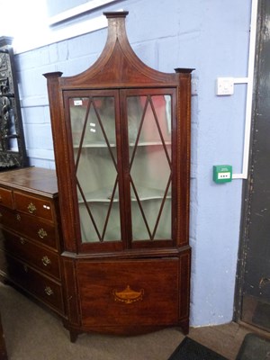 Lot 648 - A 19th Century mahogany and inlaid corner...