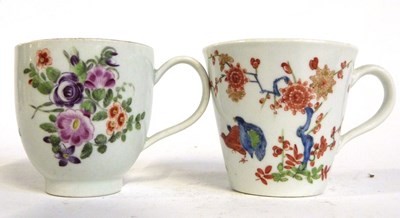 Lot 448 - A Worcester coffee cup with floral design...