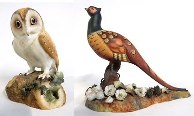 Lot 483 - A Royal Crown Derby of a pheasant together...