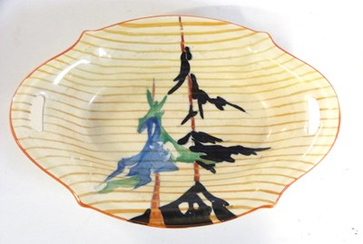 Lot 481 - A small Clarice Cliff Bizarre dish with the...