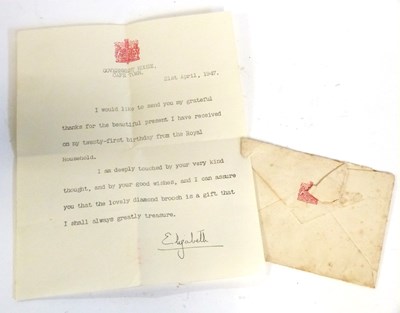 Lot 496 - A letter from late Queen Elizabeth II with...