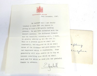 Lot 497 - Signed letter from the late Queen Elizabeth II...