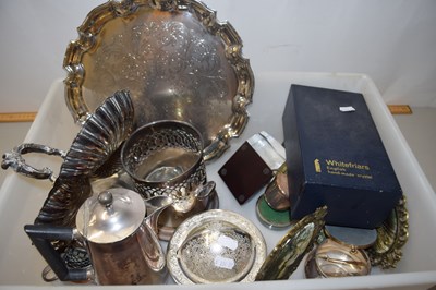 Lot 33 - A tray of various assorted silver plated wares,...