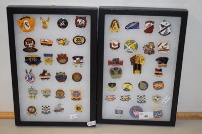 Lot 48 - Two cases of various Speedway badges