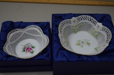 Lot 57 - Two boxed Klausenburg lattice work porcelain...