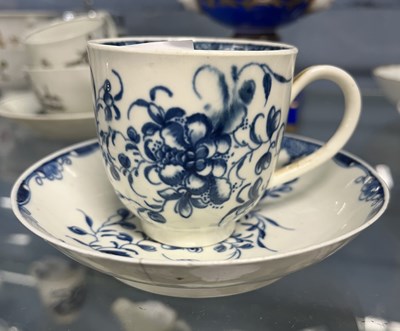 Lot 427 - Worcester cup and saucer, 18th Century of blue...