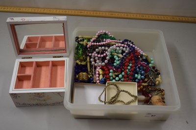 Lot 97 - A box of various assorted costume jewellery