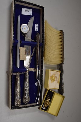 Lot 108 - Mixed Lot: A silver handled carving set, a...