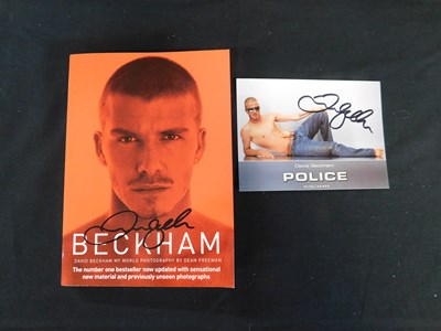 Lot 74 - David BECKHAM, "My World", with signed postcard.