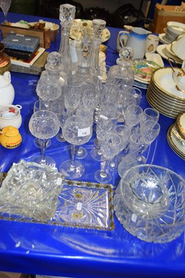 Lot 138 - Mixed Lot: Various decanters, drinking glasses,...