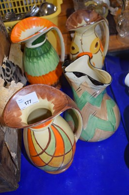 Lot 177 - Mixed Lot: Myott Art Deco style jugs