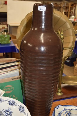 Lot 203 - Large modern ribbed pottery floor vase