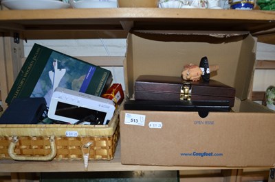 Lot 513 - Two boxes of various ornaments, modern boxed...