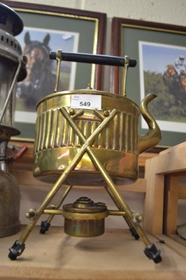 Lot 549 - Brass spirit kettle