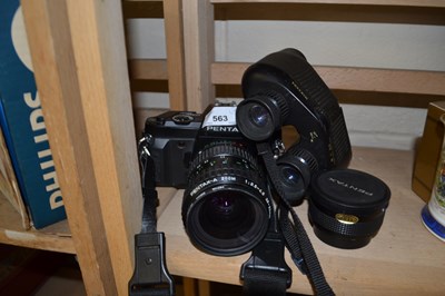 Lot 563 - Pentax camera together with a pair of Binoculars