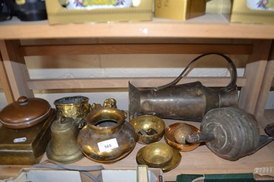 Lot 565 - Various brass wares to include vases, bells,...