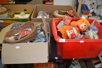 Lot 662 - Two boxes of assorted childrens toys to...