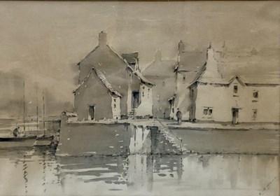 Lot 62 - E. G. Wood (British, 20th Century), A harbour...