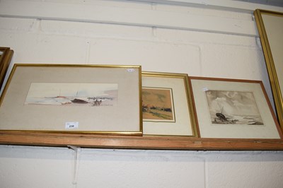 Lot 230 - Mixed lot of three watercolours Harold Cushing...