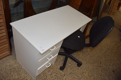 Lot 247 - White computer table and chair