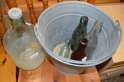 Lot 272 - Galvanised bucket and various vintage bottles