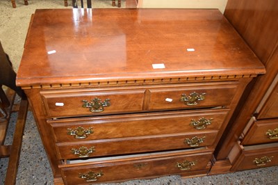 Lot 276 - Modern three drawer bedroom chest with brass...